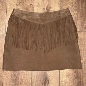 Walter Baker Suede Fringe Skirt-Riley Skirt